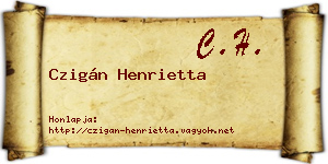 Czigán Henrietta névjegykártya